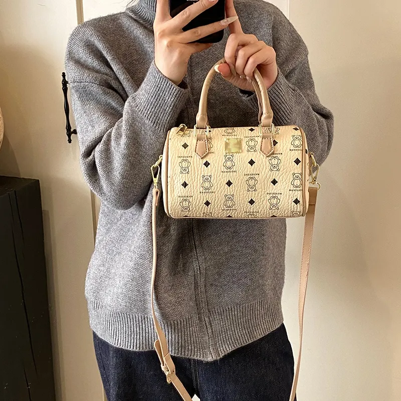 ROUNDOT PU Crossbody Handbags Women's Black/Yellow/Beige/Pink-24