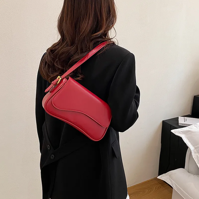 ROUNDOT PU Shoulder Bag Regular Women's White/Black/Pink/Black/Coffee/Blue-15