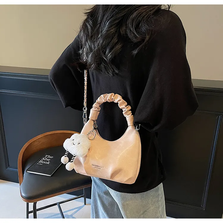 ROUNDOT PU Crossbody One Shoulder Handbags Regular Women's White/Ecru/Black/Pink-26