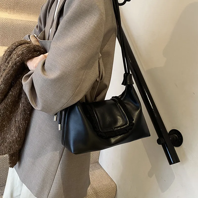 ROUNDOT PU Crossbody Bag Women's Black/Khaki/Coffee-2