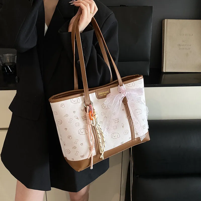 ROUNDOT PU Shoulder Bag Regular Women's Ecru/Pink/Coffee-1