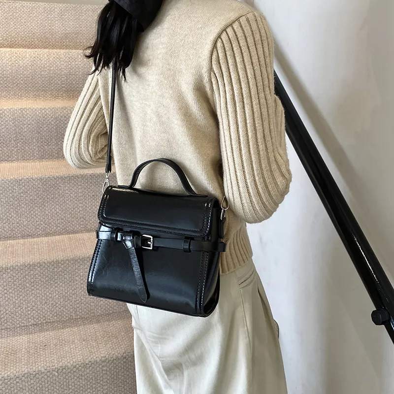 ROUNDOT PU Crossbody Bag Women's Black/Red/Coffee/Brown-5