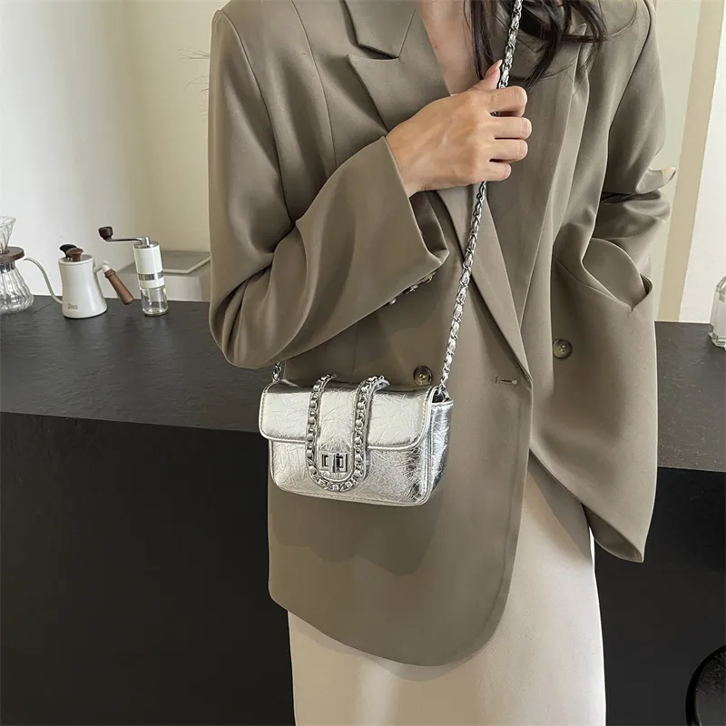 ROUNDOT PU Crossbody Bag Regular Women's Silver/Black/Gold-1