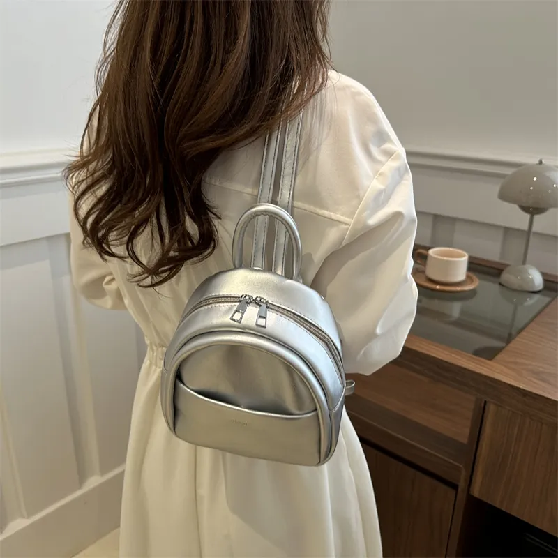 ROUNDOT PU Backpacks Backpack Women's White/Silver/Black/Pink/Yellow-12