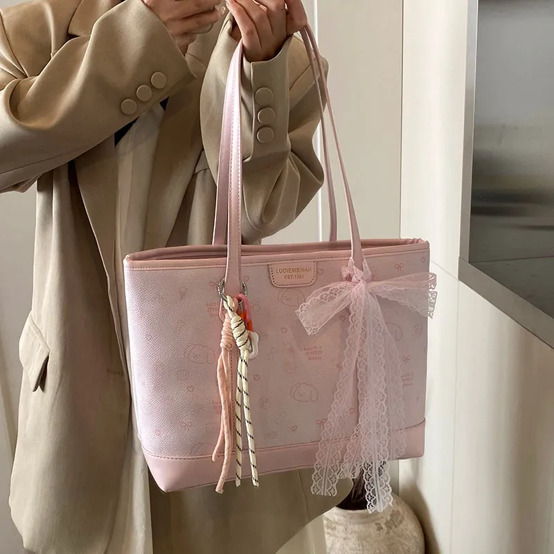 ROUNDOT PU Shoulder Bag Regular Women's Ecru/Pink/Coffee-8