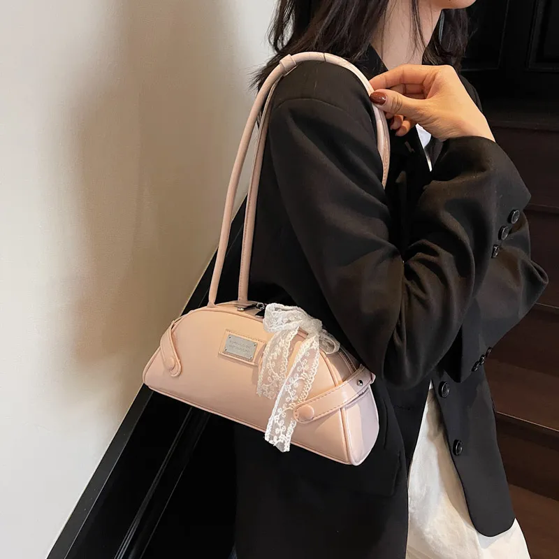 ROUNDOT PU Handbag Shoulder Bag Regular Women's Ecru/Black/Coffee/Blue/Pink-30