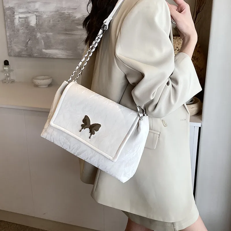 ROUNDOT PU Tote Bag Shoulder Bag Regular Women's White/Black/Silver/Pink/Green-1