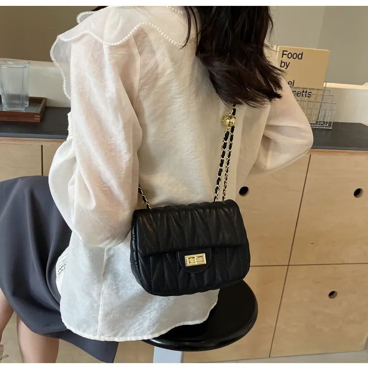 ROUNDOT PU Crossbody Bag Women's Ecru/Black/Yellow/Pink-11
