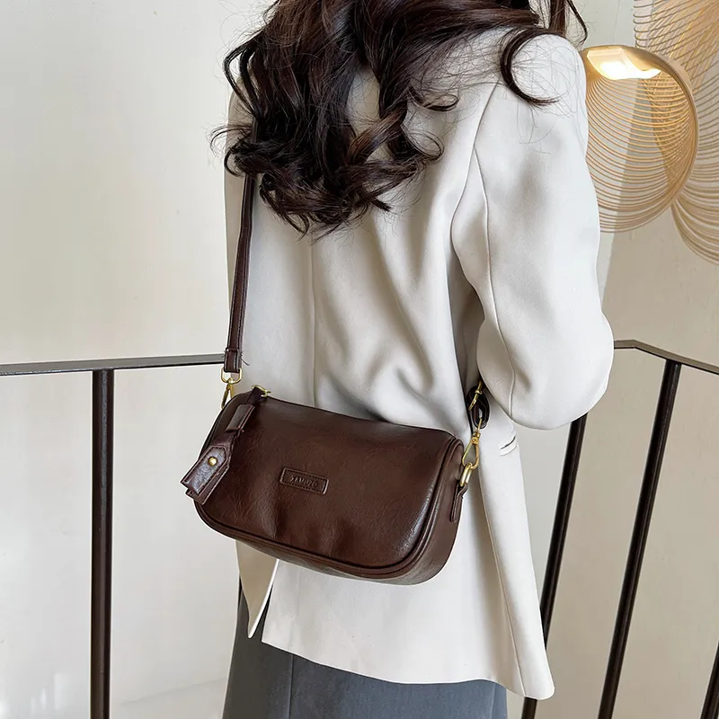 ROUNDOT PU Crossbody Bag Women's Black/Khaki/Coffee-16