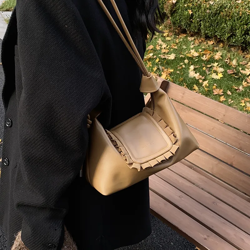 ROUNDOT PU Crossbody Bag Women's Black/Khaki/Coffee-13