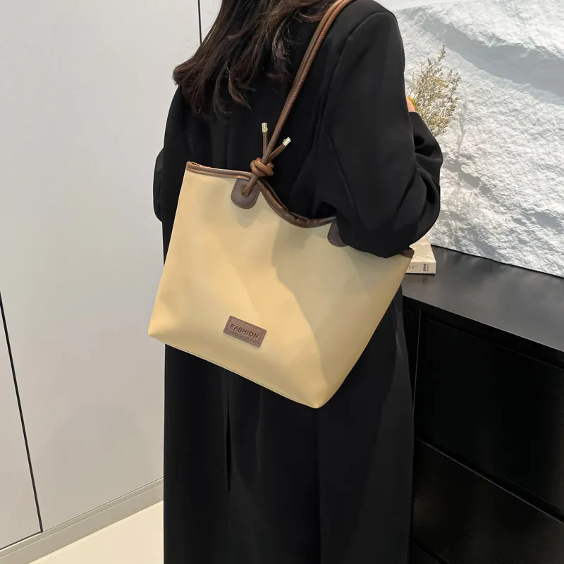 ROUNDOT PU Tote Bag Shoulder Bag Regular Women's White/Black/Khaki/Brown-17