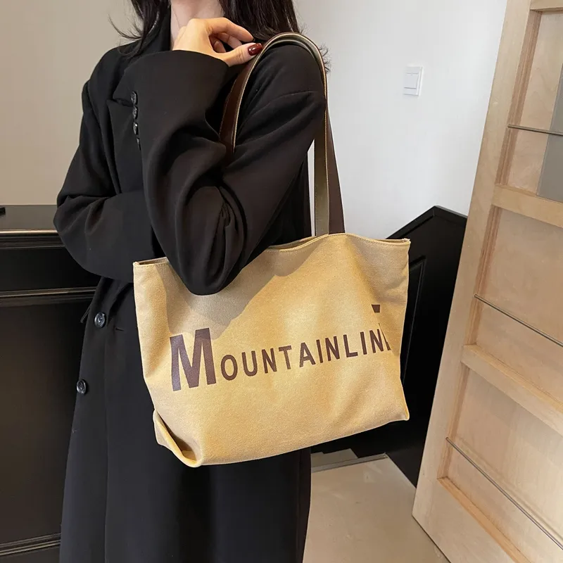 ROUNDOT Canvas Shoulder Bag Regular Women's Black/Khaki/Coffee-11