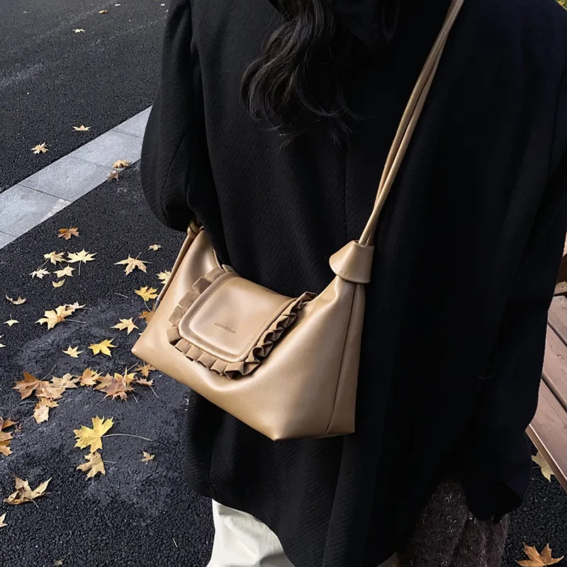 ROUNDOT PU Crossbody Bag Women's Black/Khaki/Coffee-10