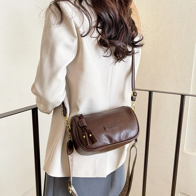 ROUNDOT PU Crossbody Bag Women's Black/Khaki/Coffee-17