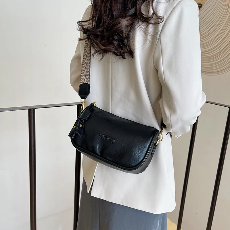 ROUNDOT PU Crossbody Bag Women's Black/Khaki/Coffee-3