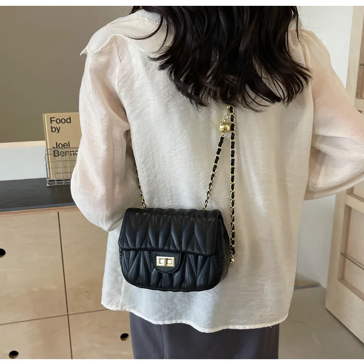 ROUNDOT PU Crossbody Bag Women's Ecru/Black/Yellow/Pink-12