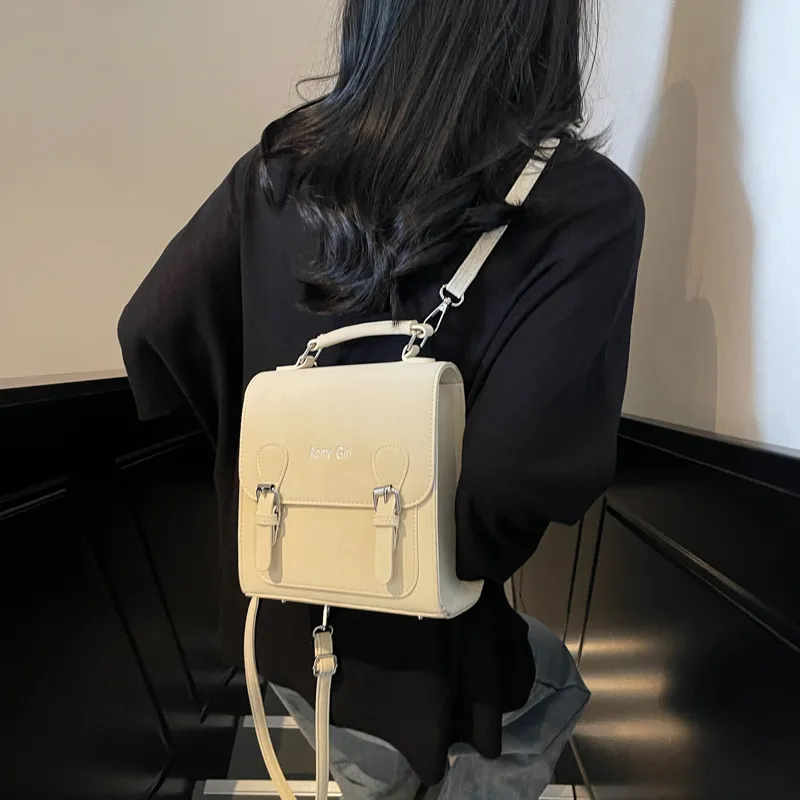 ROUNDOT PU Backpack Regular Women's Ecru/Black/Light Green/Pink-2