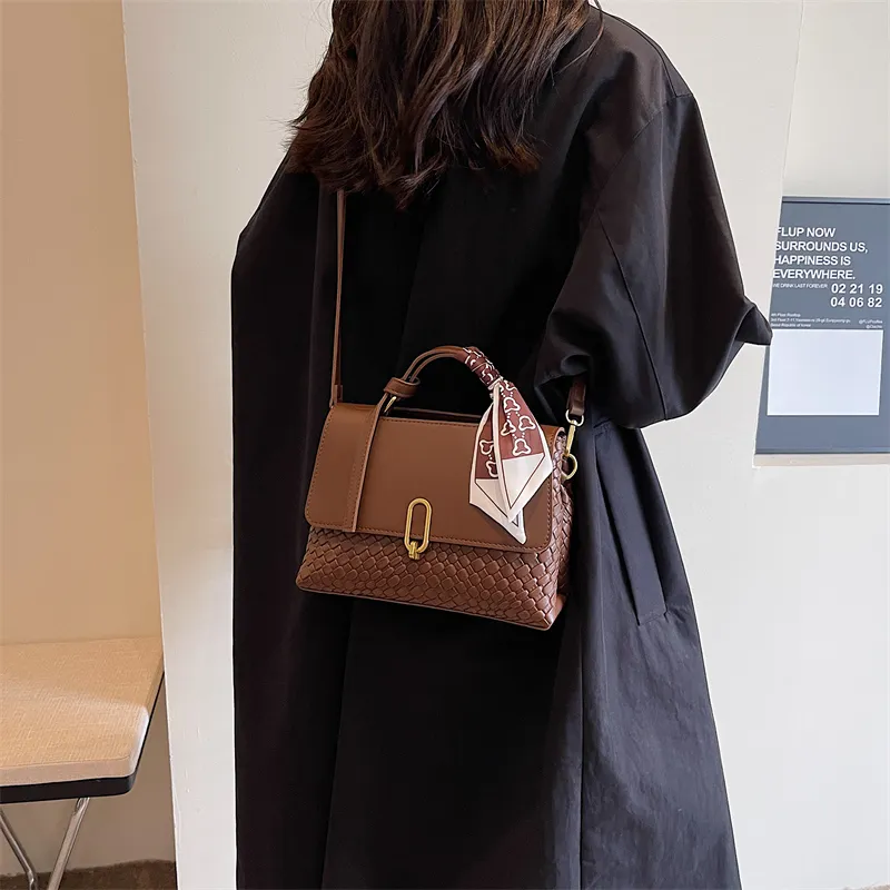 ROUNDOT PU Crossbody Bags Shoulder Bags Women's Coffee & Green/Brown & White/Black/Coffee-23