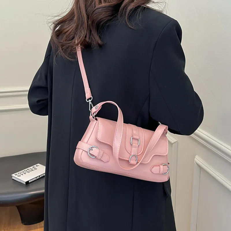 ROUNDOT PU Handbag Shoulder Bag Crossbody Bag Regular Women's White/Black/Red/Pink/Brown-23