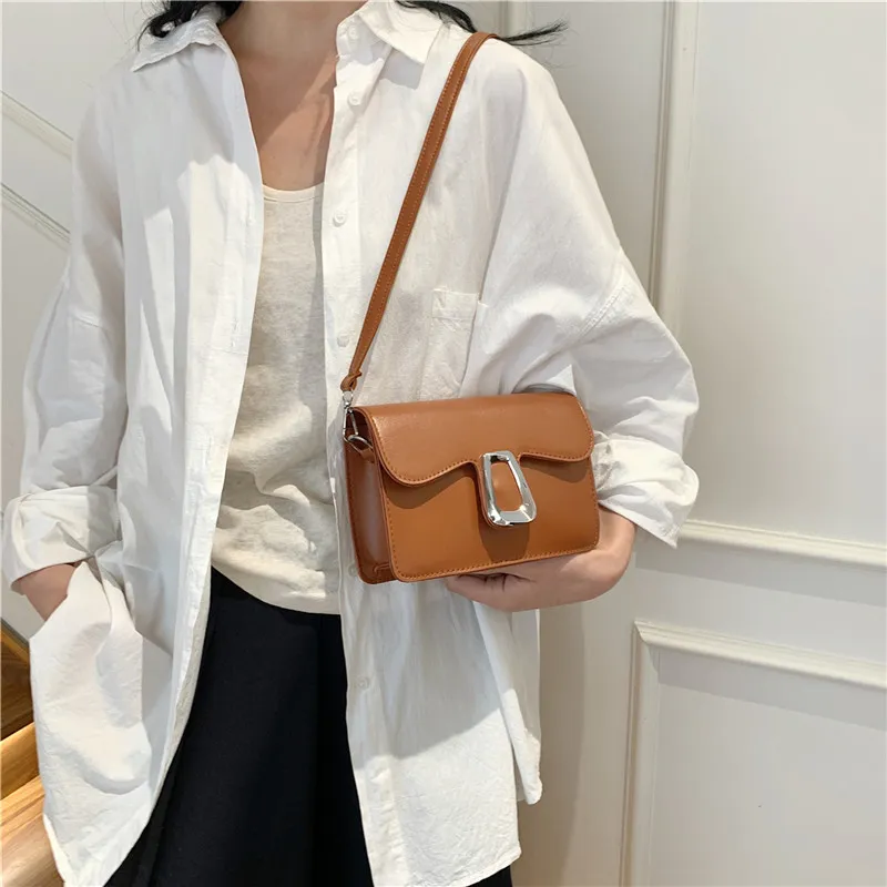 ROUNDOT Pu Crossbody Bag Shoulder Bag Regular Women's White Black/Khaki/Rose Red/Brown-26
