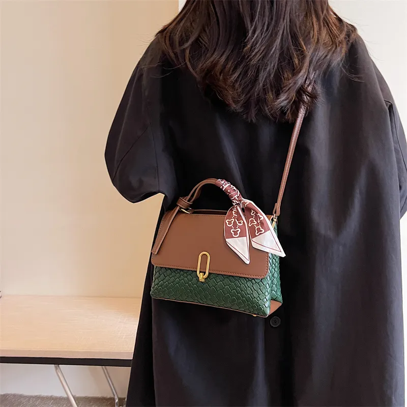 ROUNDOT PU Crossbody Bags Shoulder Bags Women's Coffee & Green/Brown & White/Black/Coffee-3