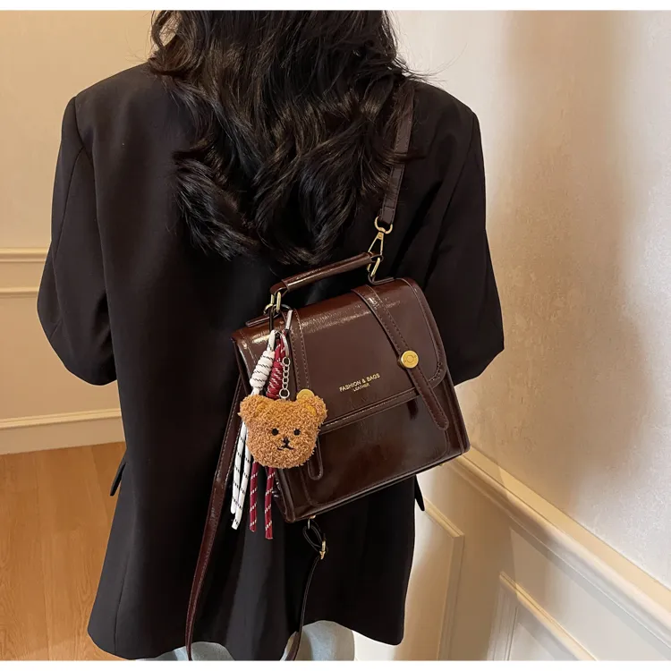 ROUNDOT PU Backpack Regular Women's Ecru/Black/Burgundy/Coffee-26