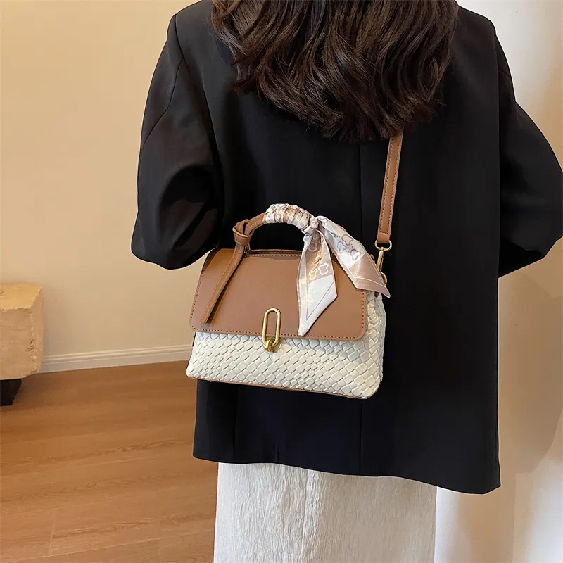ROUNDOT PU Crossbody Bags Shoulder Bags Women's Coffee & Green/Brown & White/Black/Coffee-12