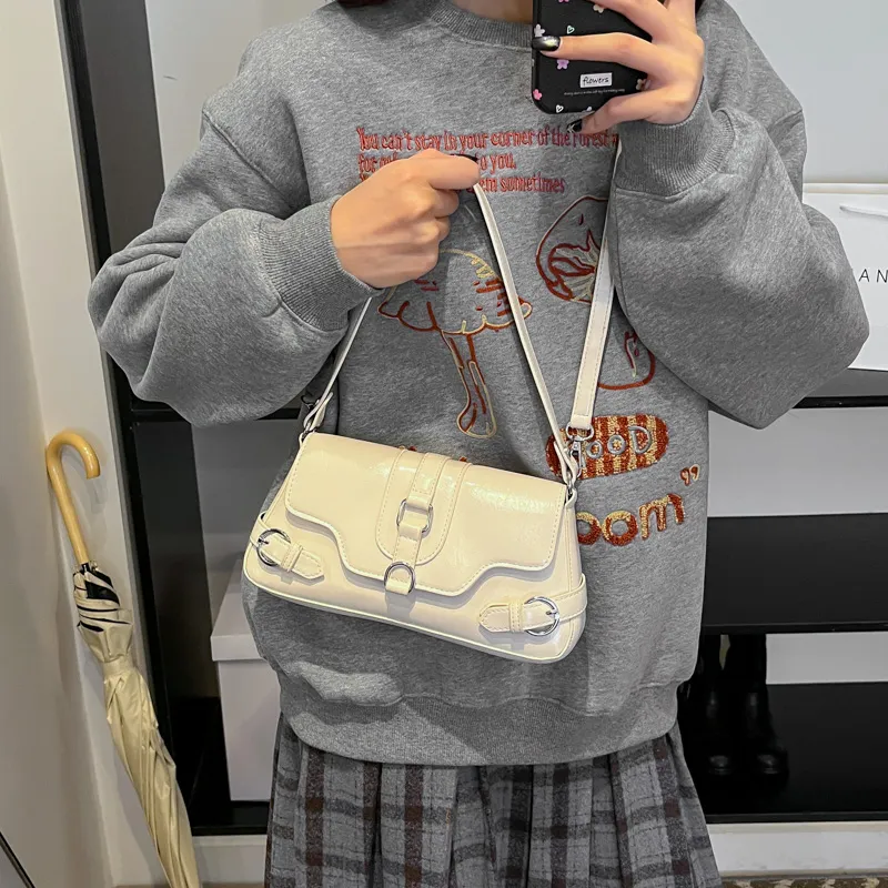 ROUNDOT PU Handbag Shoulder Bag Crossbody Bag Regular Women's White/Black/Red/Pink/Brown-2