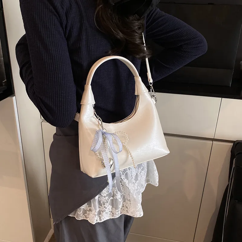 ROUNDOT PU Crossbody One Shoulder Handbags Regular Women's White/Silver/Black/Blue/Pink-5