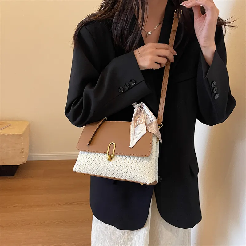 ROUNDOT PU Crossbody Bags Shoulder Bags Women's Coffee & Green/Brown & White/Black/Coffee-8