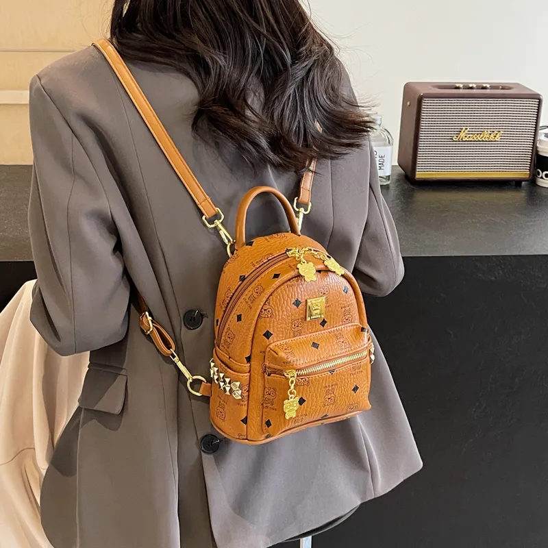ROUNDOT PU Backpack Women's Ecru/Pink/Brown-18