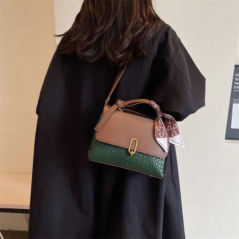 ROUNDOT PU Crossbody Bags Shoulder Bags Women's Coffee & Green/Brown & White/Black/Coffee-5