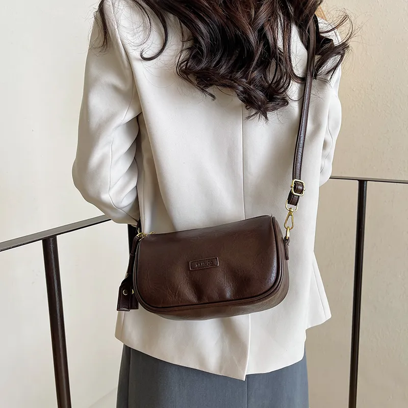 ROUNDOT PU Crossbody Bag Women's Black/Khaki/Coffee-19