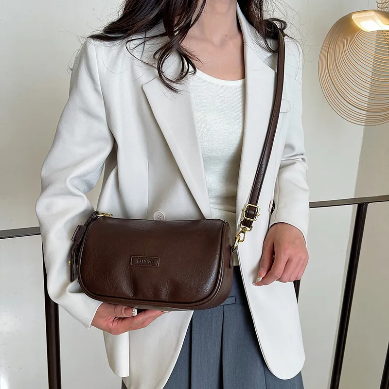 ROUNDOT PU Crossbody Bag Women's Black/Khaki/Coffee-18