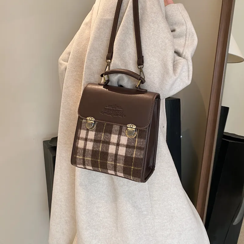 ROUNDOT PU Handbag Shoulder Bag Backpack Regular Women's Khaki/Coffee/Brown-13