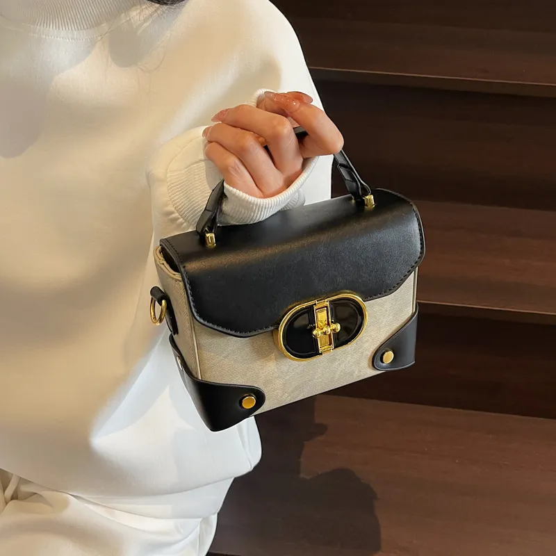 ROUNDOT PU Crossbody Bag Women's White/Black/Blue/Coffee-2