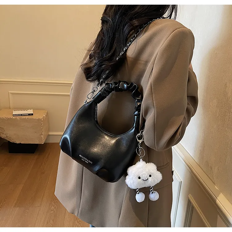 ROUNDOT PU Crossbody One Shoulder Handbags Regular Women's White/Ecru/Black/Pink-15