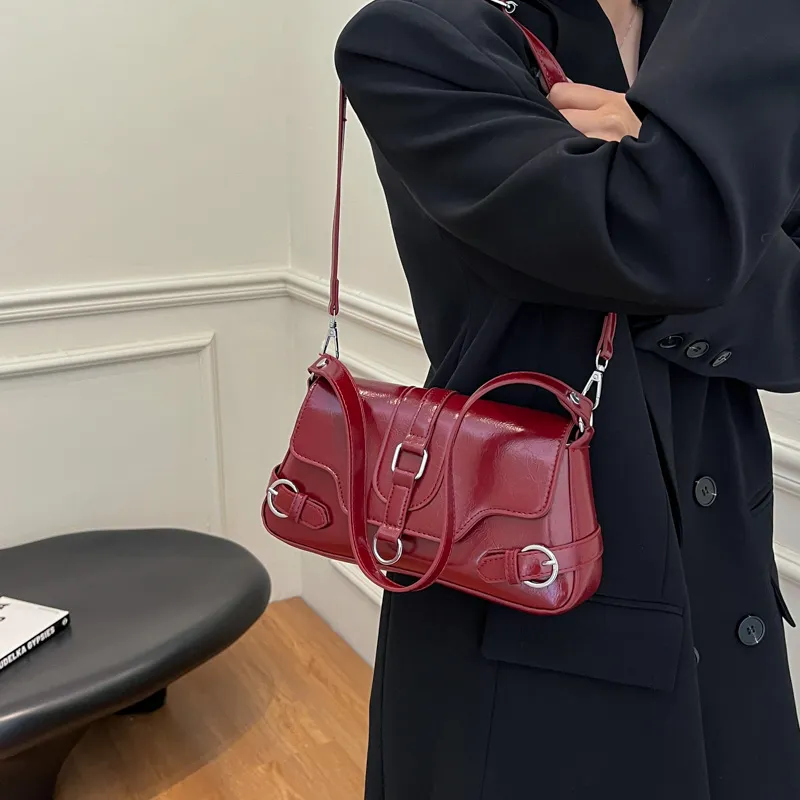 ROUNDOT PU Handbag Shoulder Bag Crossbody Bag Regular Women's White/Black/Red/Pink/Brown-19