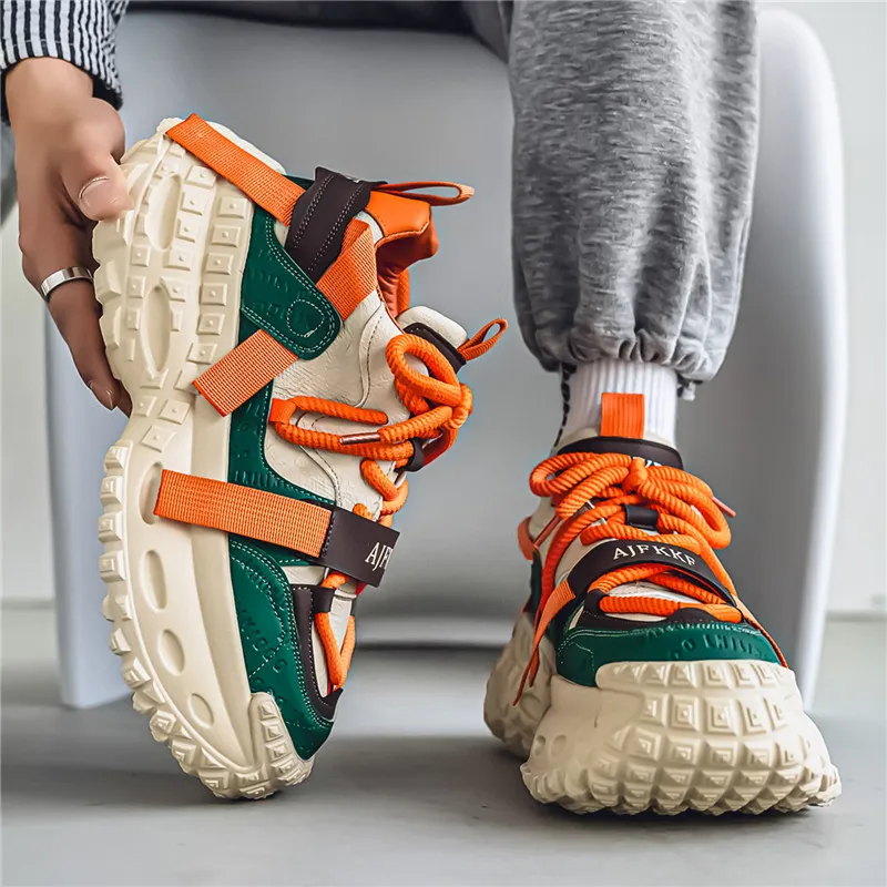 Dao Tu Sen Shock Absorbers With Slip Resistant And Abrasion Resistant Properties Low Top Chunky Sneakers Men's-11