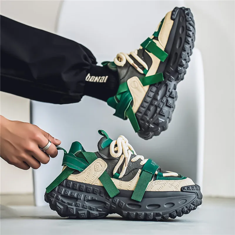 Dao Tu Sen Shock Absorbers With Slip Resistant And Abrasion Resistant Properties Low Top Chunky Sneakers Men's-17