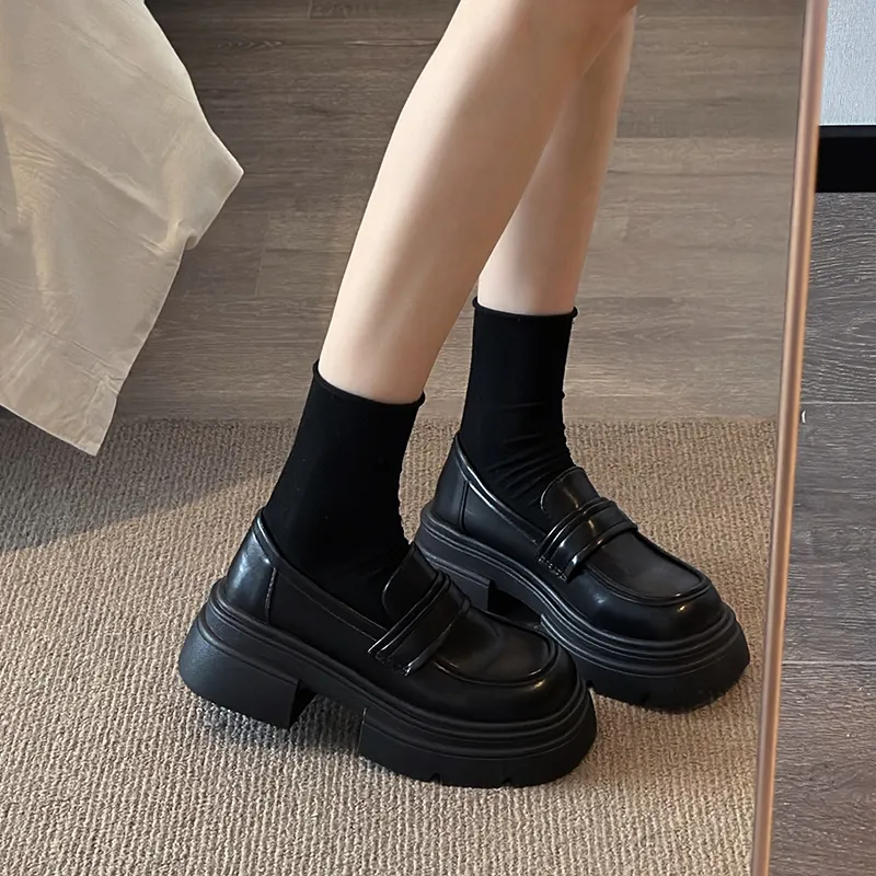 Dao Tu Sen Loafers Women's Matte Black Gloss Black Brown-1