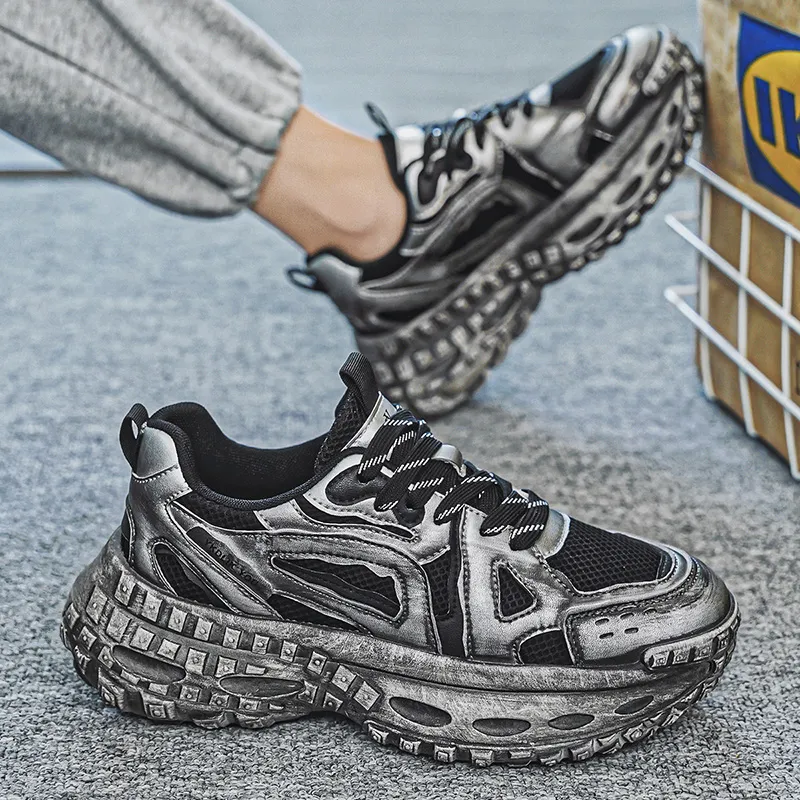 Dao Tu Sen Abrasion Resistant Low Top Chunky Sneakers Men's-3