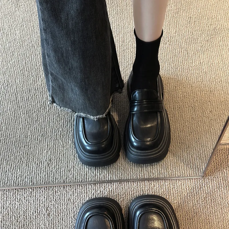 Dao Tu Sen Loafers Women's Matte Black Gloss Black Brown-4