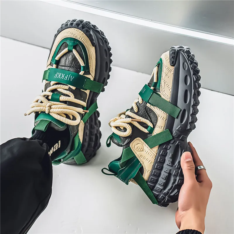 Dao Tu Sen Shock Absorbers With Slip Resistant And Abrasion Resistant Properties Low Top Chunky Sneakers Men's-14