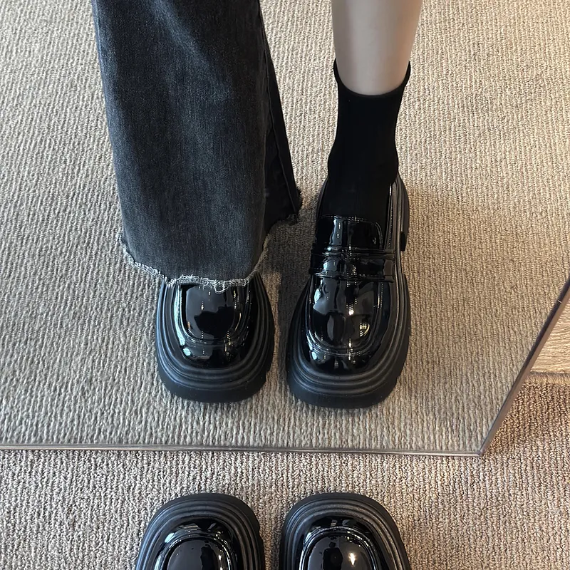 Dao Tu Sen Loafers Women's Matte Black Gloss Black Brown-9