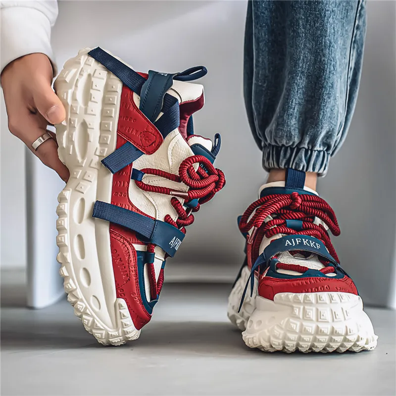 Dao Tu Sen Shock Absorbers With Slip Resistant And Abrasion Resistant Properties Low Top Chunky Sneakers Men's-5