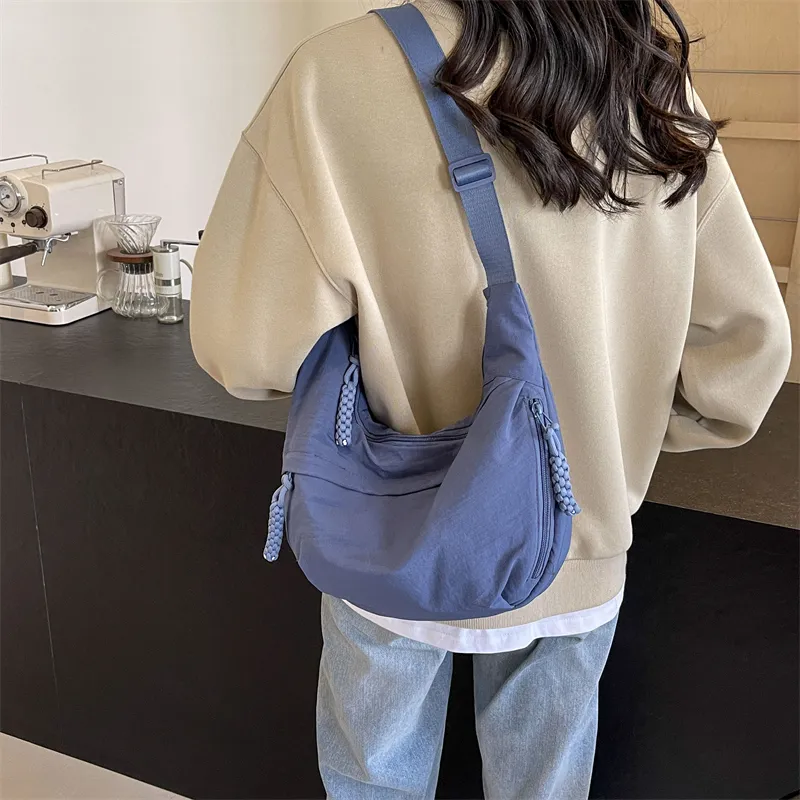 PULUWIRR Nylon Shoulder Bag, Crossbody Bag Regular Unisex Multicolor-64