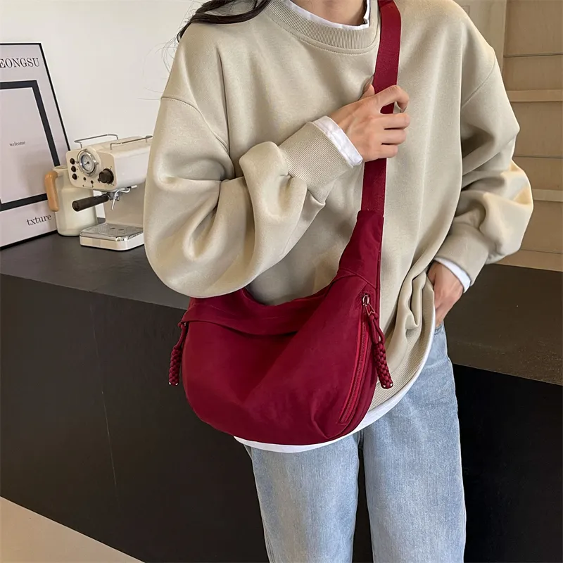 PULUWIRR Nylon Shoulder Bag, Crossbody Bag Regular Unisex Multicolor-35