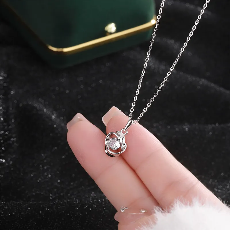 JINGFAN Sterling Silver Necklaces Women's Silver-5