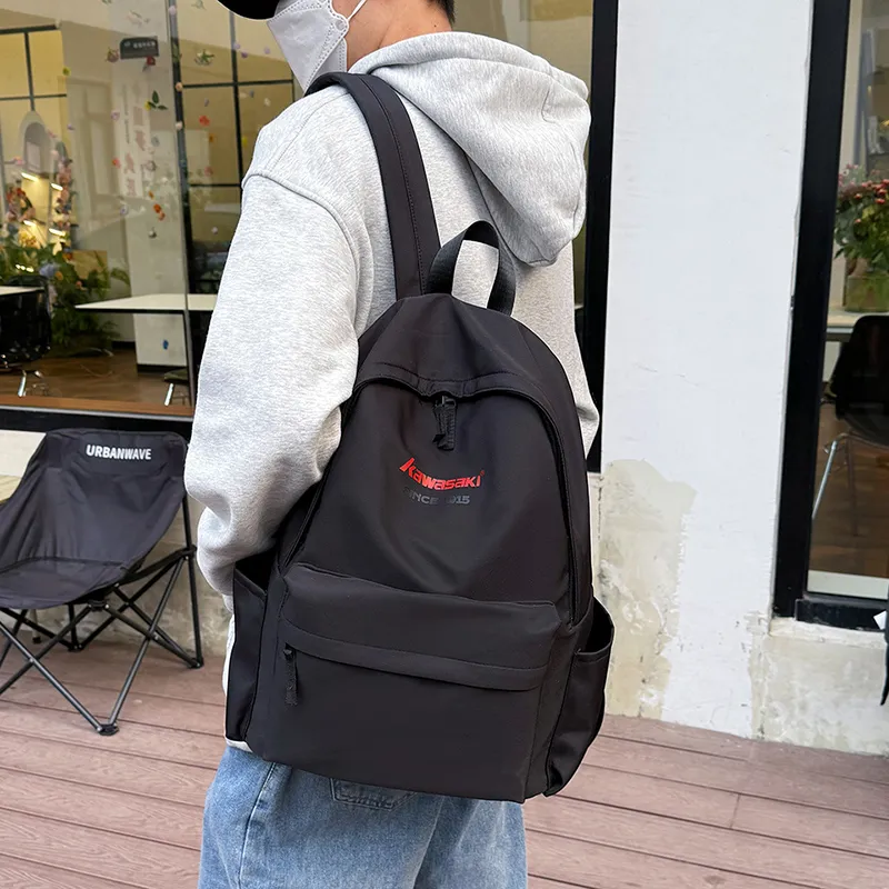 Kawasaki Oxford Backpack Unisex Burgundy/Black/Ecru-4
